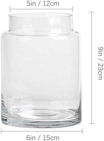 KOIUEYW Clear Vases for Centerpieces, 9 Inch Large Glass Vase for Bouquet, Glasses Home Decor Modern Jarrones Decorativos for Wedding Living Room Dining Table Office - Image 7
