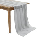 MDS Pack of 10 | Grey | 14ft Chiffon Table Runner 29x170 Inches Long Romantic Rustic Sheer Gauze Runner for Wedding Bridal Shower Birthday Banquets Engagement Spring Easter Boho Decorations by MDS