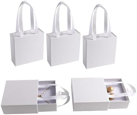 40 pcs paper boxes 9 x 9×3.5 cm white luxury gift storage, jewelry gift storage box for earrings necklaces bracelets rings by PUPPYSEW