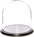 Plymor 8" x 8" Glass Display Dome Cloche (Black Wood Veneer Base) by Plymor