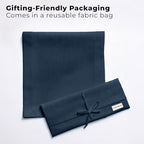 Easy Linen™ by D'Moksha, Linen-Look Texture, Recycled Fabric Table Runner, Navy Blue, 14 x 72 Inch, Wrinkle Resistant, Machine Washable - Fall, Everyday Dining - Image 4