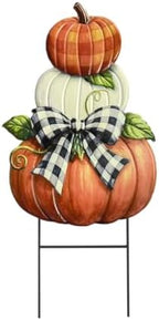 Briarwood Lane Fall Metal Art 32x17 Harvest Pumpkin Stack by BriarwoodLane