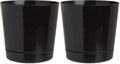 Novelty Majestic Full Depth Round Cylinder Pot, Glossy Black, 8-Inch (10088) (Pack of 2) by Novelty