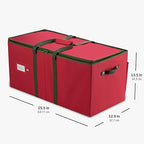 ZOBER Large Christmas Ornament Storage Box - Stores 128 3" Ornaments, With Dividers - Ornament Organizer Storage Box, Durable Christmas Containers Holder - Extra Pockets, Dual Zipper - Red - Image 6