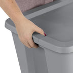 18-Gallon Plastic Storage Bins with Snap-on Lids – 8-Pack, Home Organization Essential (Light Gray) - Image 4