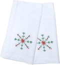 Embroidered Cloth Napkin Snowflake Christmas Cotton Napkins Set of 6, 20 x 20 Hemstitch Table Napkins Machine Washable, Daily & Holidays, Great Gift Ideas by Unknown