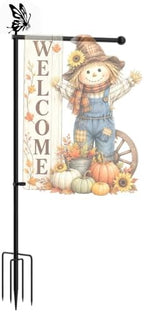 Heavy Duty Garden Flag Holder with 5-Prong & Butterfly, 12x18 Flag by DUPKEV