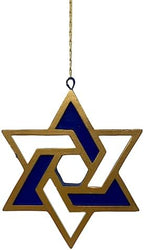 S/4 Hanukkah Jewish Ornaments Star of David & Menorah Collectible Decor Winter Decoration (S/4 Ornaments) - Image 2