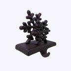 Chalily 3-D Double Snowflake Stocking Holder Cast Iron Hooks for Christmas Socks Easily Rest on a Mantel, Fireplace, or Book Shelf Heavy Duty & Durable Holiday Season Decor - Image 2