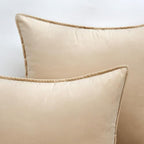 MIULEE Decorative Beige Velvet Euro Sham Throw Pillow Covers 24x24 Inch - Image 6