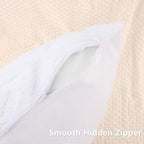 Pallene Fall Pure White Faux Fur Throw Pillow Covers 20x20 Set of 2 - Image 3