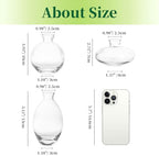 Glass Bud Vases Set of 12, Hewory Cute Clear Small Vases Handmade, Mini Glass Flower Vase for Floral Arrangement, Tiny Centerpiece for Wedding Party Events Home Office Table Decor (Not Include Flower) - Image 3