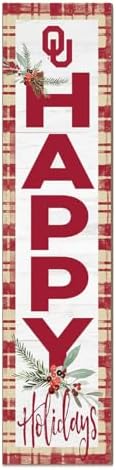 KH Sports Fan Oklahoma Sooners Holiday Porch Leaner, 11x46 Inches, Sooners Outdoor Christmas Sign; Display Some Holiday Cheer with This Oklahoma Sooners Christmas Sign by CornellBigRed