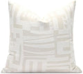Throw Pillow Cushion Cover 18x18 inches, Double Sided Modern Geometric High Density Jacquard Polyester Pillow Covers for Sofa, Bed, Rattan Chair, Bedroom, Living Room(White) by AIBUHOME