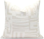Throw Pillow Cushion Cover 18x18 inches, Double Sided Modern Geometric High Density Jacquard Polyester Pillow Covers for Sofa, Bed, Rattan Chair, Bedroom, Living Room(White) by AIBUHOME