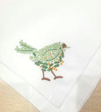 -Embroidered Cloth Napkin Green Bird Christmas Cotton Napkin, Set of 6, 20x20 Hemstitch Table Napkin, Machine Washable Elegant Holiday, Everyday Dinner Napkin, Great Gift Idea - Image 4