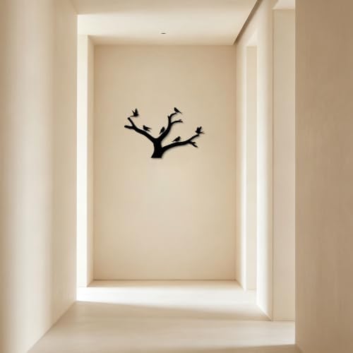 GlintHome Outdoor Metal Wall Art Sculptures - Birds on Branch Silhouette Wall Decor Hanging Wall Sculpture for Home Balcony Garden - Image 3