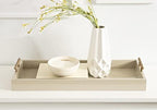 Kate and Laurel Lipton Modern Narrow Tray; 10 x 24; Sand; Midcentury Serving Tray for Storage and Display - Image 4