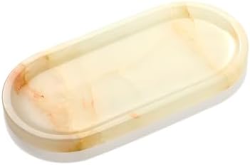 Natural Marble Decorative Tray, 9.8”x4.4”, Cream Amber by Unknown