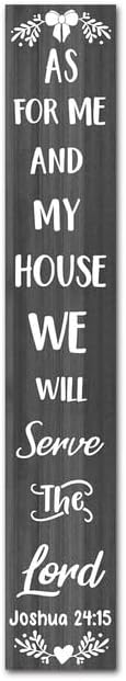 FemiaD Farmhouse Porch Sign As for Me and My House We Will Serve the Lord Porch Sign 8x48inch Tall Outdoor Welcome Sign for Front Porch Standing Bible Verse Wall Sign for Home by Unknown