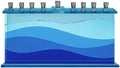 The Dreidel Company Blue Wave Design Glass Candle Hanukkah Menorah, Handcrafted Design, 11 Inch by TheDreidelCompany