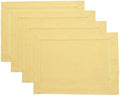 Solino Home 100% Pure Linen Woven Placemats Yellow, 14 x 19 in, Set of 4 by SolinoHome