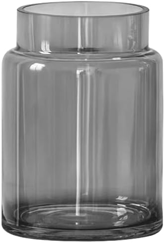 KOIUEYW 9 Inch Tall Vases for Flowers, Large Glass Vase for Centerpieces, Clear Glasses Home Decor Modern Jarrones Decorativos for Wedding Living Room Dining Table (Gray) - Image 6