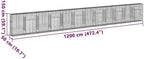 vidaXL Gabion Basket with Cover 472.4"x19.7"x59.1" Galvanized Iron - Image 3