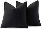 MIULEE Decorative Linen Euro Sham Pillow Covers 28x28 Inch Black - Image 6