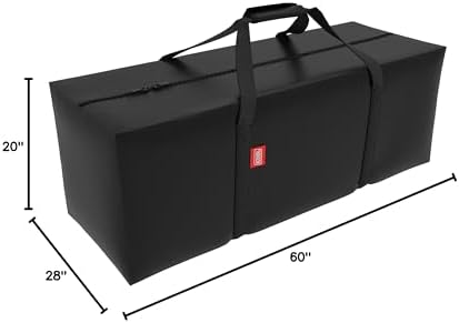 Outdoor Rectangular Cushion/Cover Storage Bag, Protective Zippered Storage Bags with Handles, 60"X20"X28" Black - Image 7