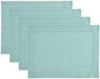 Solino Home Cotton Linen Placemats Pastel Turquoise, 14 x 19 in, Set of 4 by SolinoHome