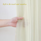20x8ft Ivory Tulle Backdrop Curtain with Lights String for Parites, Sheer Backdrop Curtains for Wedding Baby Shower Birthday Party Photo Shoot Decorations - Image 5