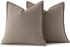 MIULEE Decorative Linen Euro Sham Pillow Covers 24x24 Dune - Image 6
