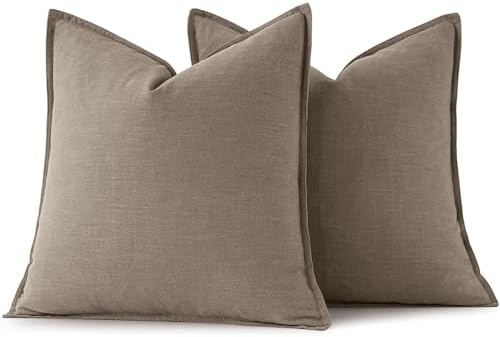 MIULEE Decorative Linen Euro Sham Pillow Covers 24x24 Dune - Image 6