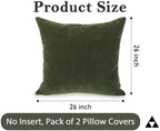 JoraLion Chenille Lumbar Pillow Covers 26x26 inch Moss Green - Image 3
