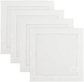 Solino Home 100% Pure Linen Placemats White Hemstitch, 14 x 14 in, Set of 4 by SolinoHome