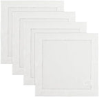 Solino Home 100% Pure Linen Placemats White Hemstitch, 14 x 14 in, Set of 4 by SolinoHome