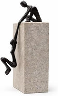 Industrial Abstract Cast Iron Art Sculpture Couple - Man Lifting Woman from Ledge - Modern Love Gift for Couples Cast Iron Shelf Decor for Home, Farmhouse, Bedroom, Living Room by ULVEOL