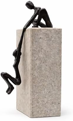 Industrial Abstract Cast Iron Art Sculpture Couple - Man Lifting Woman from Ledge - Modern Love Gift for Couples Cast Iron Shelf Decor for Home, Farmhouse, Bedroom, Living Room by ULVEOL