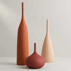 Ceramic Vases Set of 3, Modern Boho Vases for Centerpiece Decor, Matte Minimalist Decorative Vases for Home Decor, Living Room, Bookshelf, and Entryway Table Decor (Multicolor-1) by DecoVlog