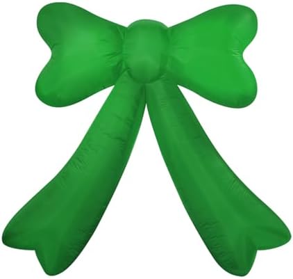 Christmas Inflatables Lighted Yard Lawn Inflatable Decoration with Built-in Fan and Stakes Ropes Holiday Party Decor, Christmas Decor (7FT-Green Bow) - Image 4