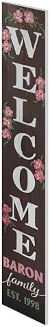 Personalized Welcome Sign for Front Door, Custom Welcome Sign for Porch Outdoor Welcome Home Decorations, 48"x8" PVC Sign (Design 24) - Image 3