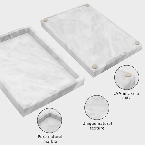 Marble Bathroom Tray,Pure Natural Marble Vanity Tray - Image 2