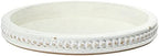 Creative Co-Op Round Decorative Wood Tray with Hobnail Edge, White - Image 6