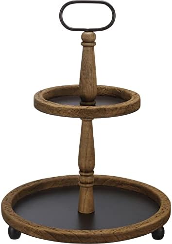 Primitives by Kathy Tiered Serving Tray - Two Tiered Round Dark by PrimitivesbyKathy