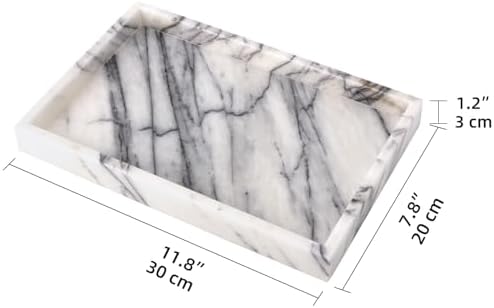 Marble Bathroom Vanity Tray, Lilac, 12"x 8" x1.2" - Image 4