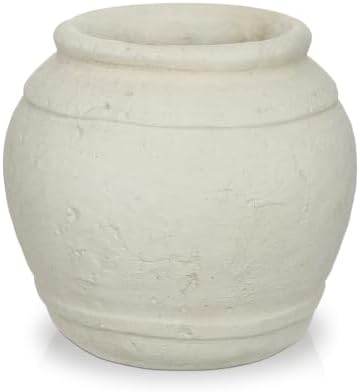 Briful Rustic Ceramic Farmhouse Vase, 5.9" Vintage Textured Pottery Jar by Briful