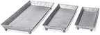 Red Co. Set of 3 Decorative 12.5” to 17.5” Rustic Galvanized Metal Trays with Distressed Finish by RedCo