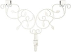 Front Door Wreath Hanger, Adjustable Hook Length Ivy Design, White by VillageLightingCompany