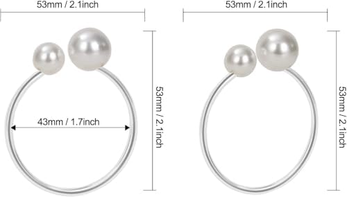 KPOSIYA Pearl Napkin Rings Set of 200 Silver Napkin Holder for Table Decor - Image 3